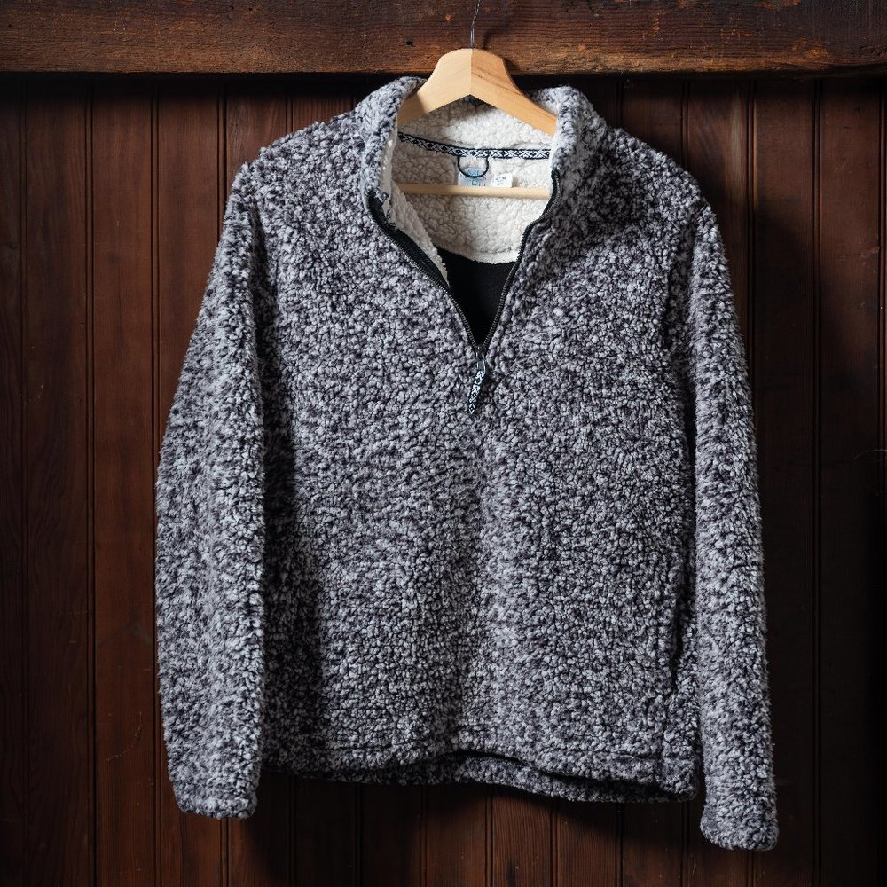 Soft & Cozy Thick Grey Fleece Pullover Sz M, Warm!